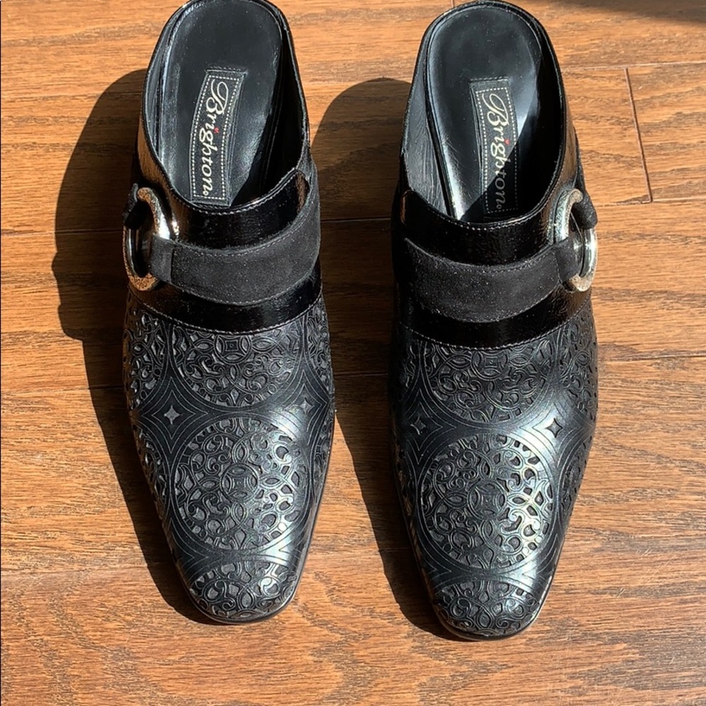 BRIGHTON Black Leather Suede Shoes